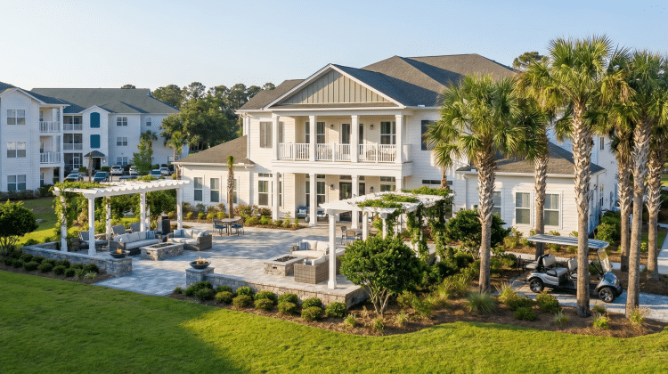 Luxury apartments near Barefoot Landing premium community exterior in North Myrtle Beach.