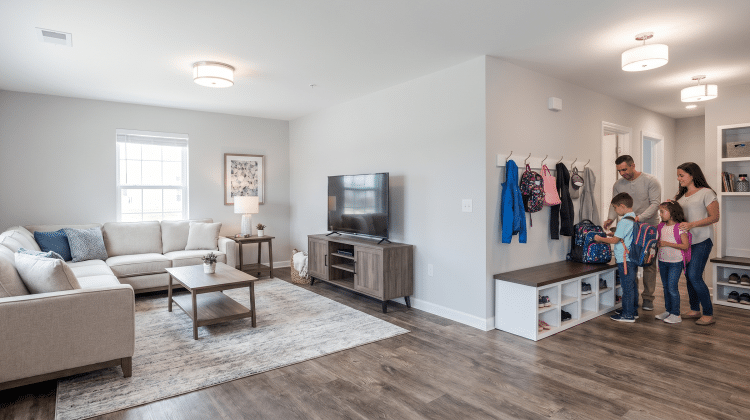 Spacious 3 bedroom apartments Myrtle Beach layout with large living room for family storage.