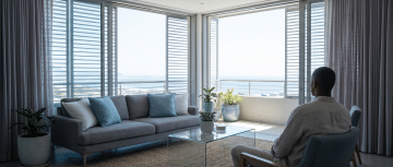Spacious modern living room in long-term apartments for rent in Myrtle Beach.